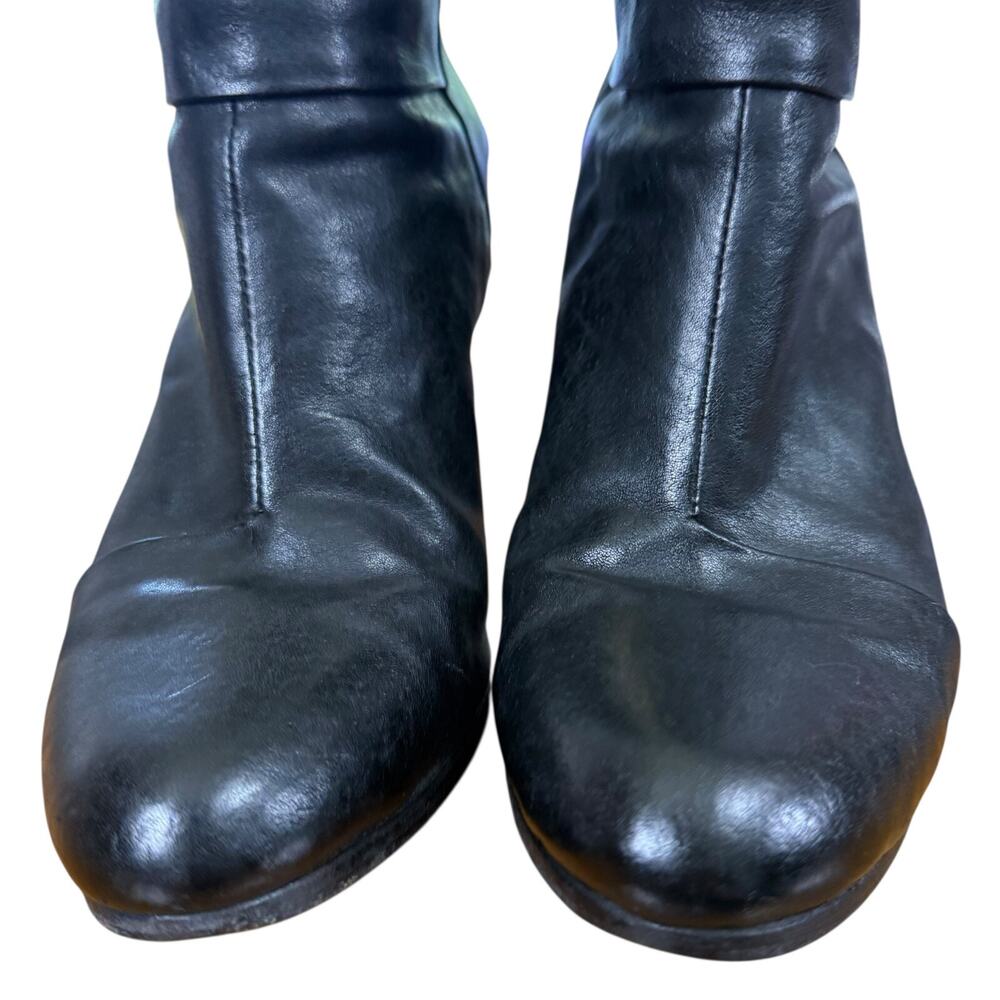 Rag & Bone Newbury Black Chunky High Heel Leather Ankle Booties Boots Shoes 8.5 - Picture 7 of 16